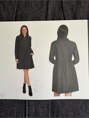 NWT Nine West Jeans Griffen Dress Black Denim Knee Length/ Women XL/Button Front